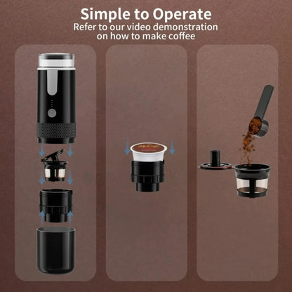 NEW Compact, Durable and Portable Mini Coffee Maker for Ground Coffee and Capsules, Convenient Coffee Machine for Home or Travel