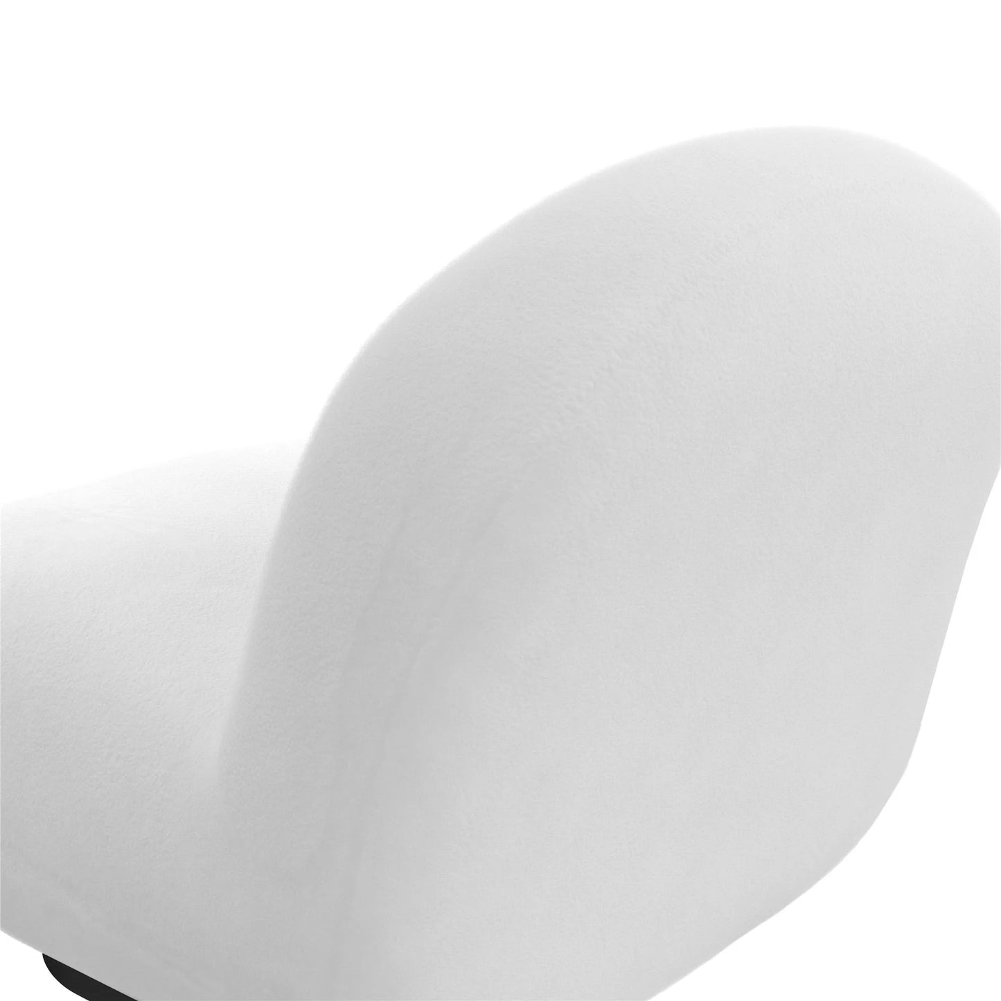 Harley Swivel Accent Chair with Boucle Fabric and Black Base, White